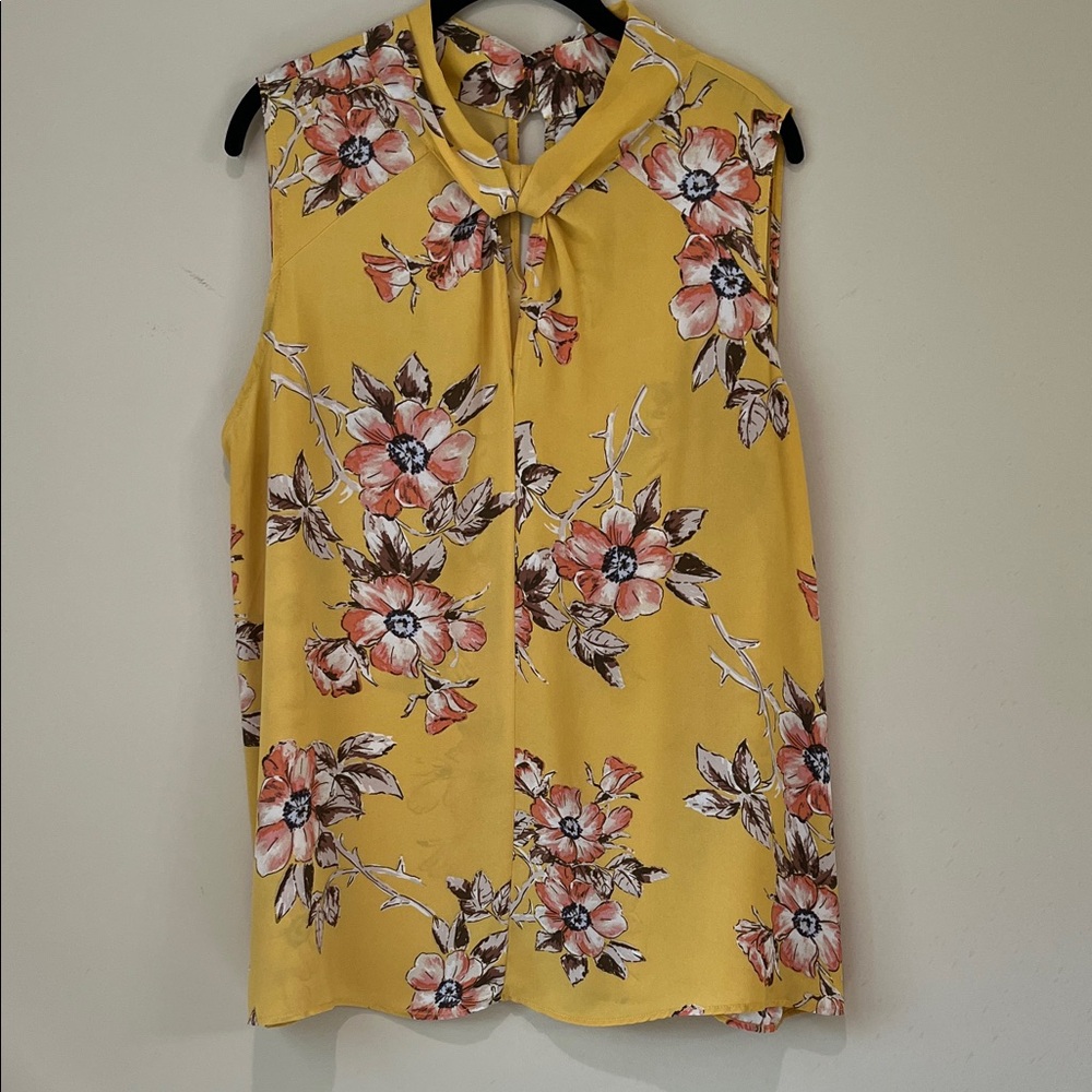 Papermoon Yellow Floral Sleeveless Blouse